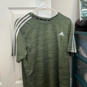 Adidas Men's Striped Green Tee